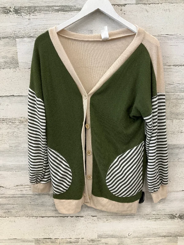 Cardigan By Sew In Love In Green & Tan, Size: S