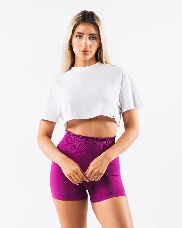 OT Oversized Crop Tee - White