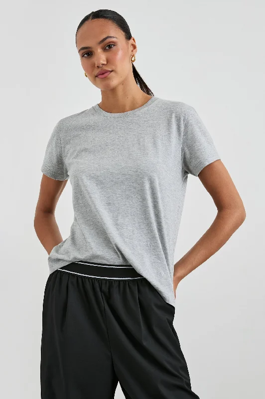 CLASSIC CREW NECK T-SHIRT - HEATHER GREY