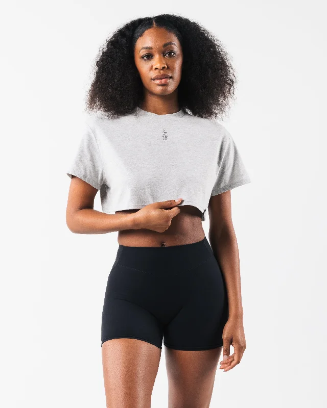 LDB Oversized Crop Tee - Heather Cloud