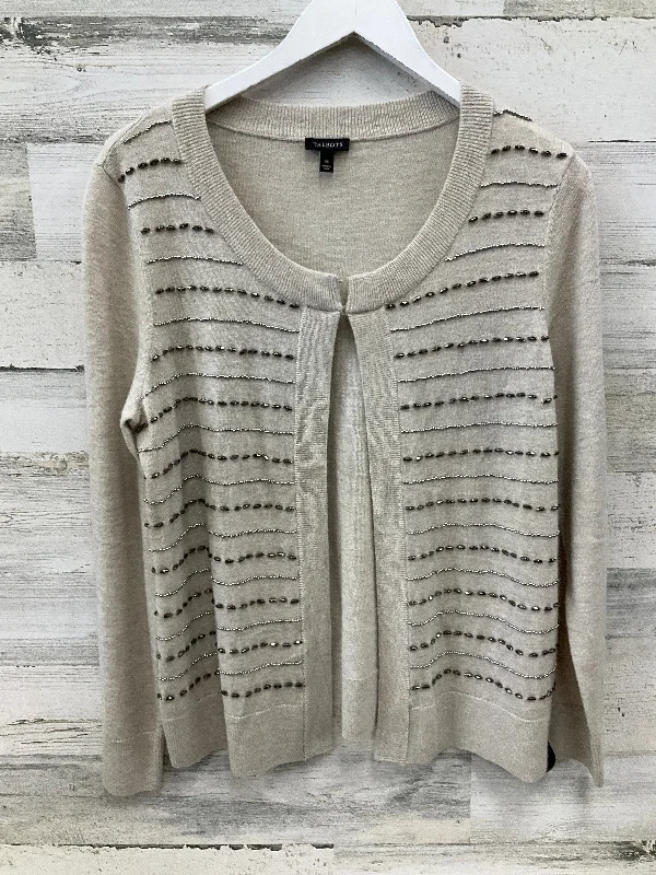 Sweater Cardigan By Talbots In Cream, Size: M