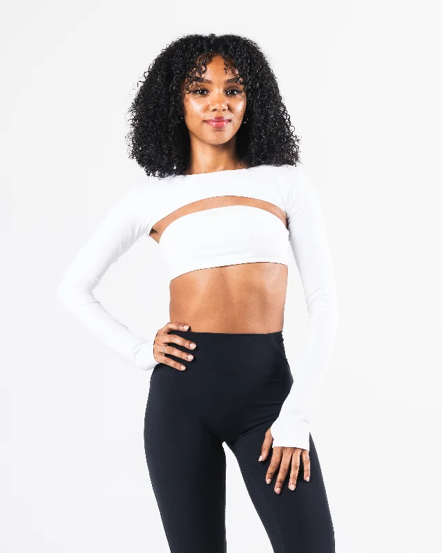 Aura Shrug LS - White