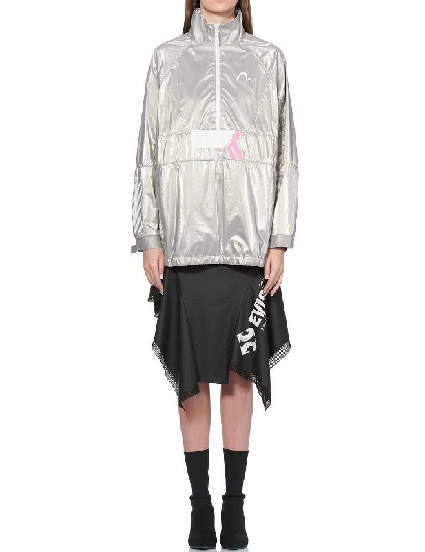 Multi Print Reflective Pullover Windbreaker Jacket