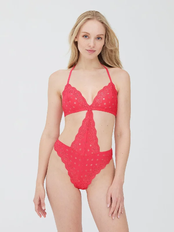 Smitten Eyelet Lace Teddy