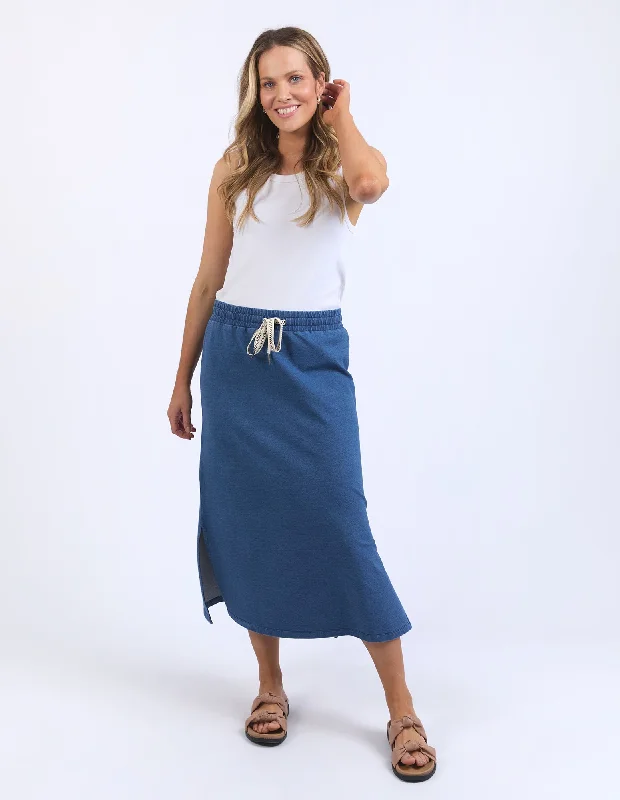 Elm Travel Skirt Denim Look Indigo Blue