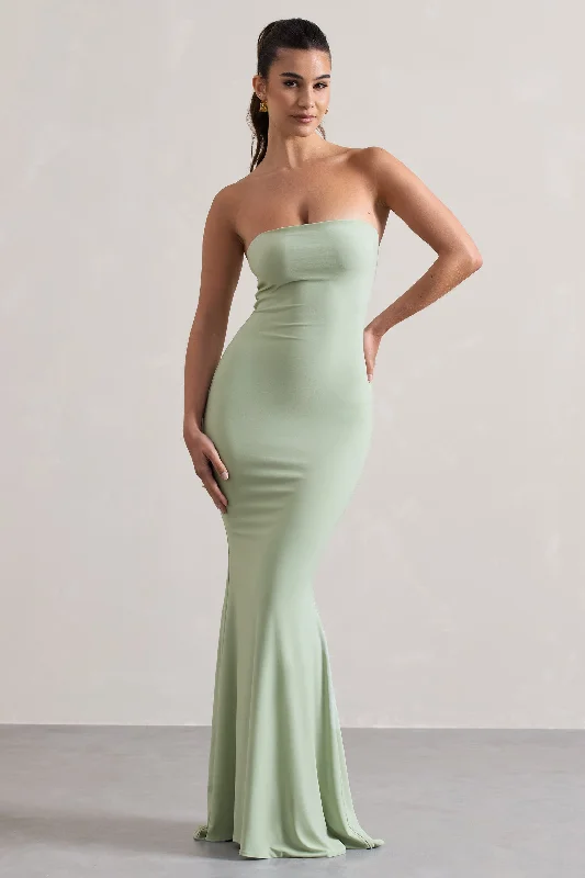 Ceremony | Pale Green Bandeau Maxi Dress