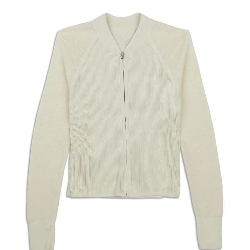 Lightweight Ribbed Knit Jacket - Resale