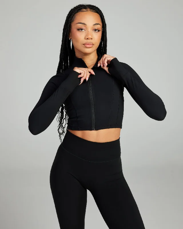 Cropped Aura Jacket - Black