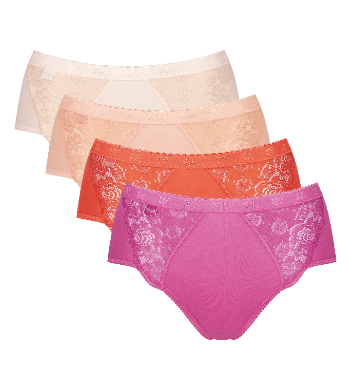 Sloggi Chic Midi Briefs Knickers 4 Pack Seasonal Colours 10214674