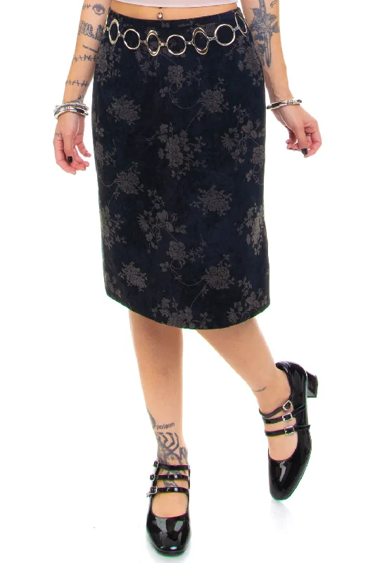 Vintage 90's Romantic floral Pencil Skirt - S