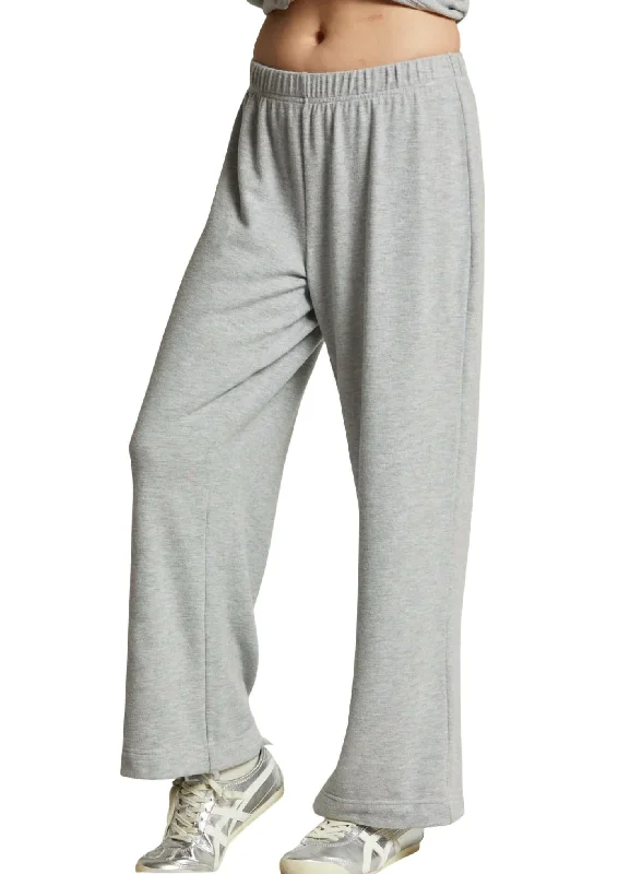 Marcie Brushed Sweater Pull On Pant In Heather Grey