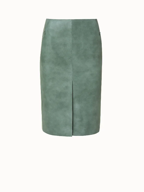 Lamb Nappa Leather Pencil Skirt