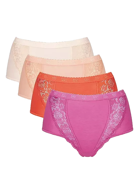 Sloggi Chic Maxi Briefs Knickers 4 Pack Seasonal Colours 10214673