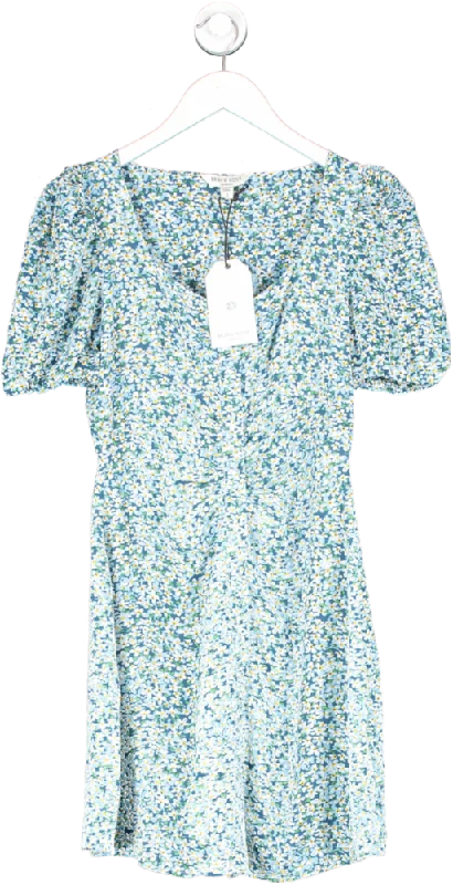 Brave Soul Blue Ginny Dress Blue/white Ditsy Floral UK S