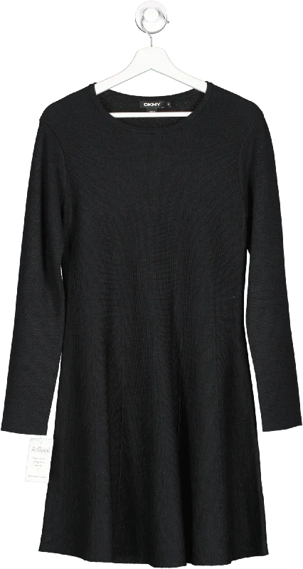 DKNY Black Fit And Flare Dress UK M