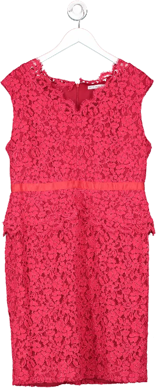 Gina Bacconi Red Floral Lace Dress UK 18