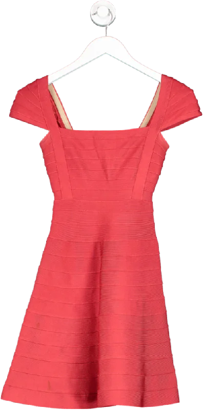 Herve Leger Red Jude Bandage Dress UK XXS