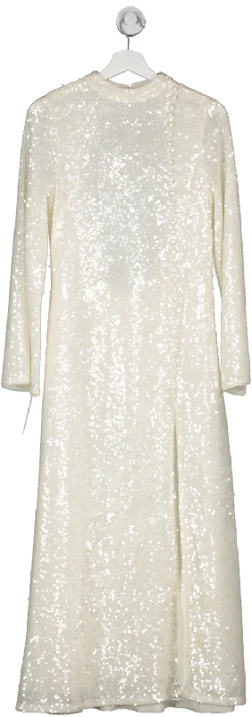 Ilta White Sequin Lena Dress UK 8