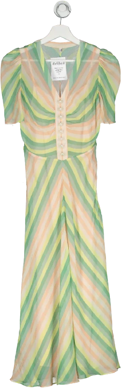 LK Bennett Multicoloured Holzer Silk Striped Dress UK 6