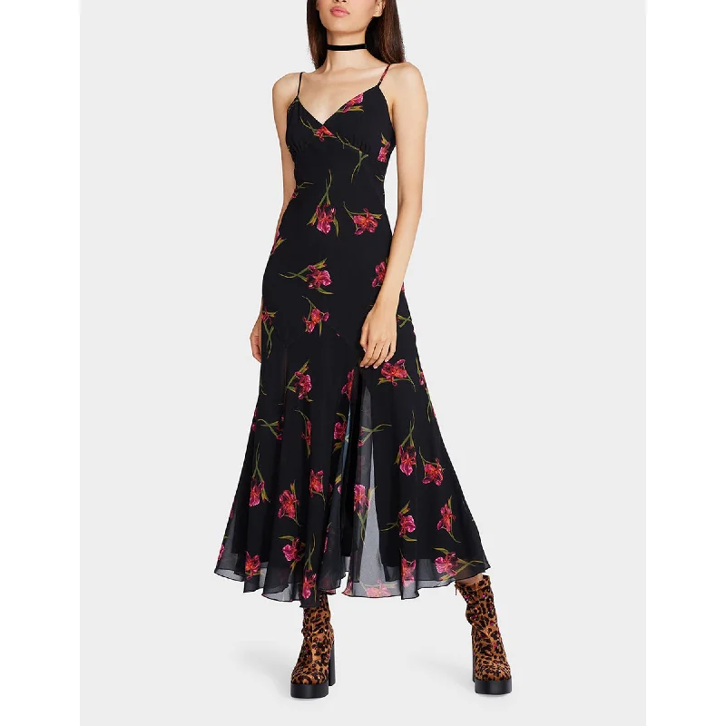 Addison Midi Dress Orchid Print Black