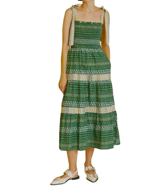 Augusta Midi Dress In Green