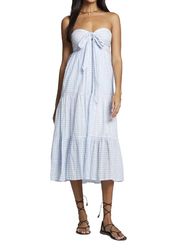 Camden Midi Dress In Sky Plaid