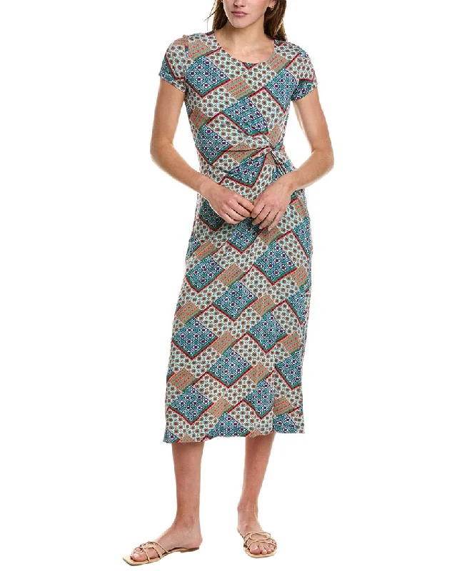 Elie Tahari Twisted Front Midi Dress