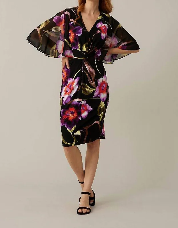 Floral Print Sheath In Multi