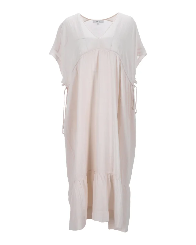 Iro V-neck Midi Dress in White Viscose