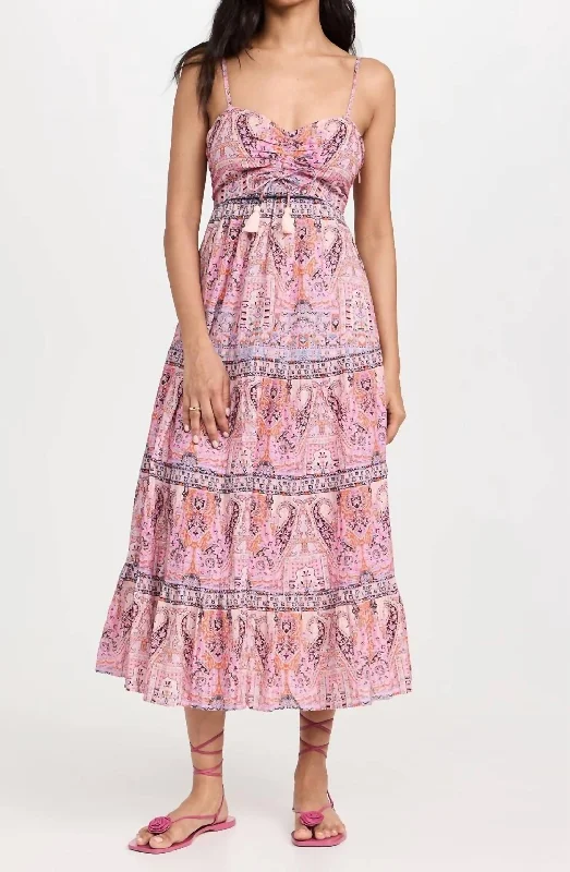 Loraine Midi Dress In Mahal Print