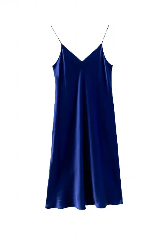 Midi Slip Dress In Midnight