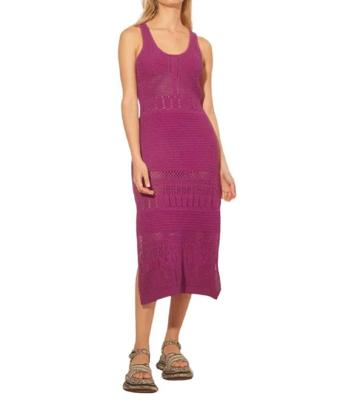 Riza Midi Dress In Purple