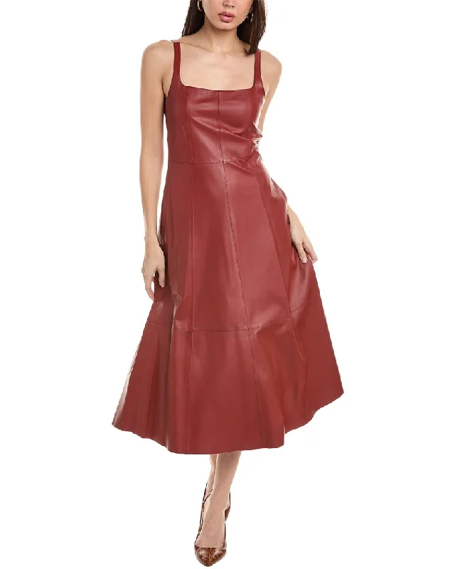 Vince Leather Midi Dress