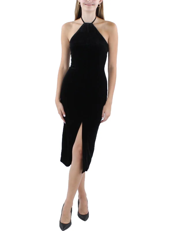 Womens Midi Polyester Bodycon Dress