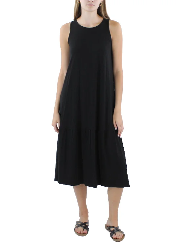 Womens Stretch Lyocell Midi Dress