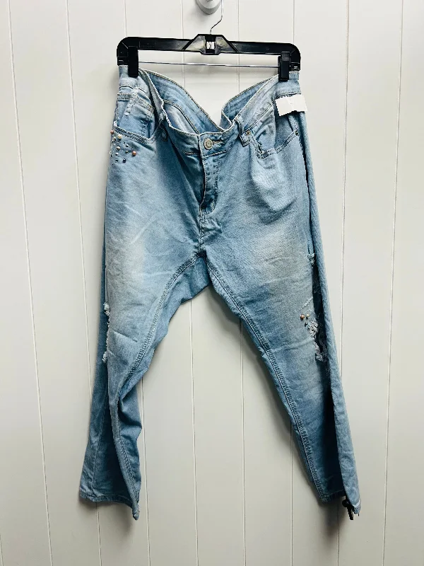 Blue Denim Jeans Cropped Boutique +, Size 18