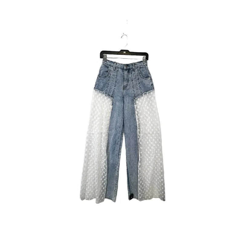 Blue Denim Jeans Wide Leg Pretty Little Thing, Size 4