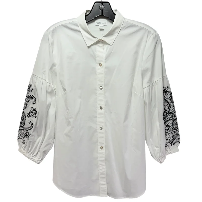 Embroidered Blouse By J. Jill In White, Size: XS