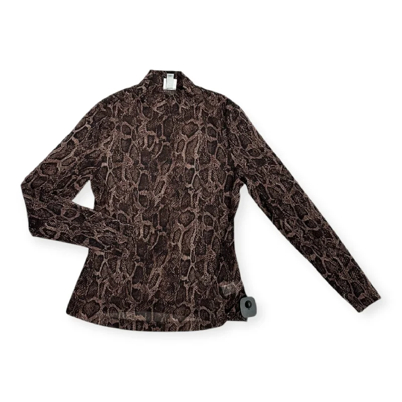 Top Long Sleeve By A New Day In Brown, Size: S