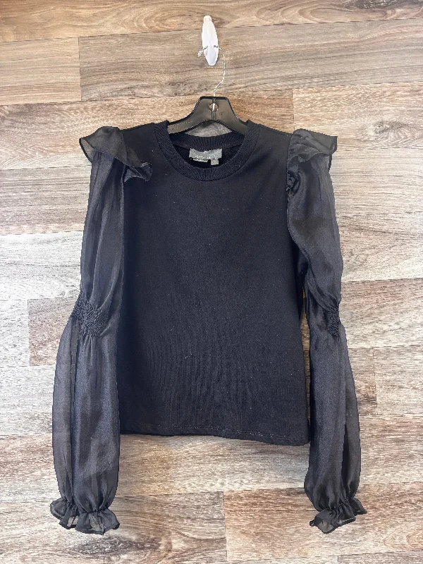 Top Long Sleeve By Anthropologie In Black, Size: S