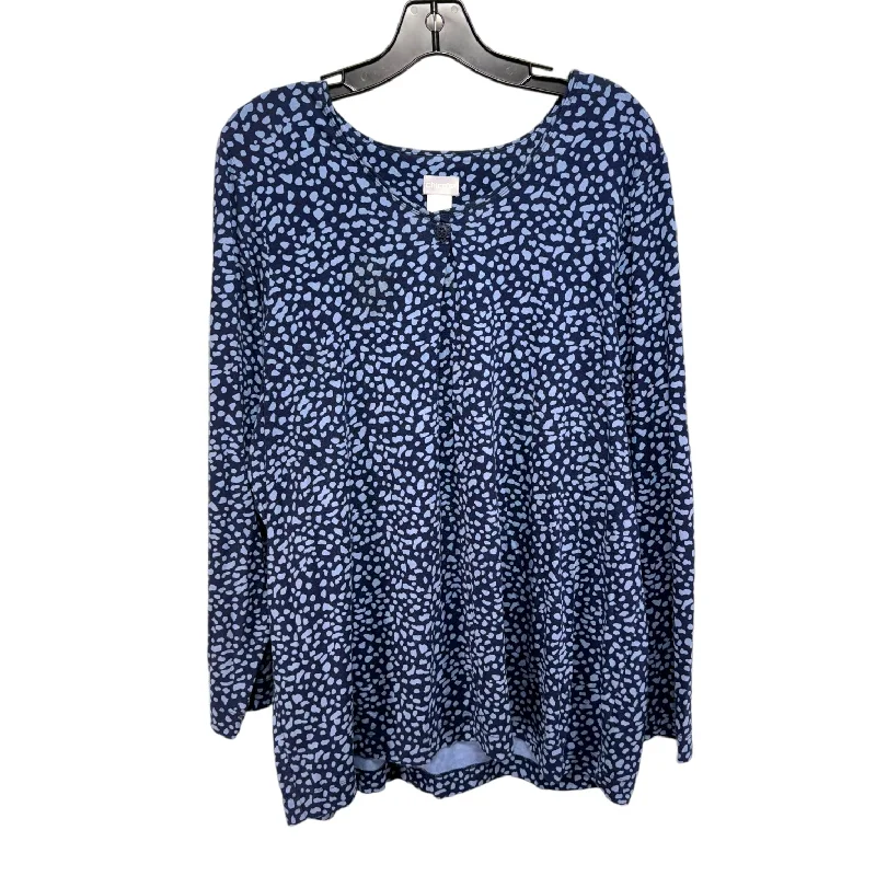 Top Long Sleeve By Chicos In Blue, Size: Xxl