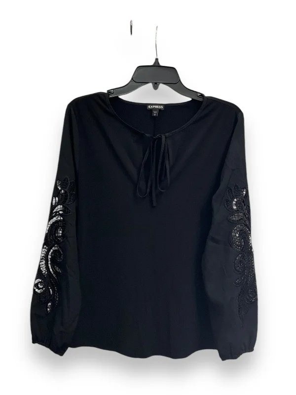 Top Long Sleeve By Express In Black, Size: S