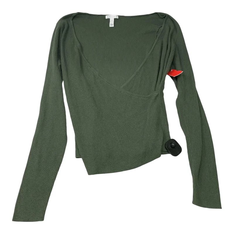 Top Long Sleeve By Leith In Green, Size: L