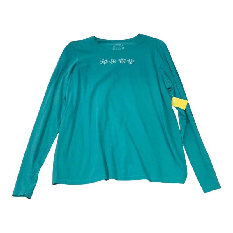 Top Long Sleeve By Life Is Good In Blue, Size: L