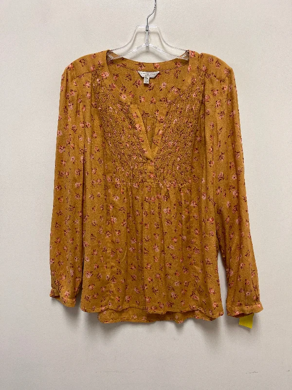 Top Long Sleeve By Lucky Brand In Yellow, Size: L