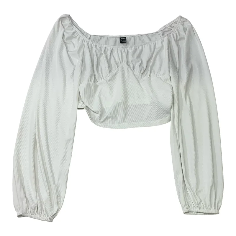 Top Long Sleeve By Shein In White, Size: L