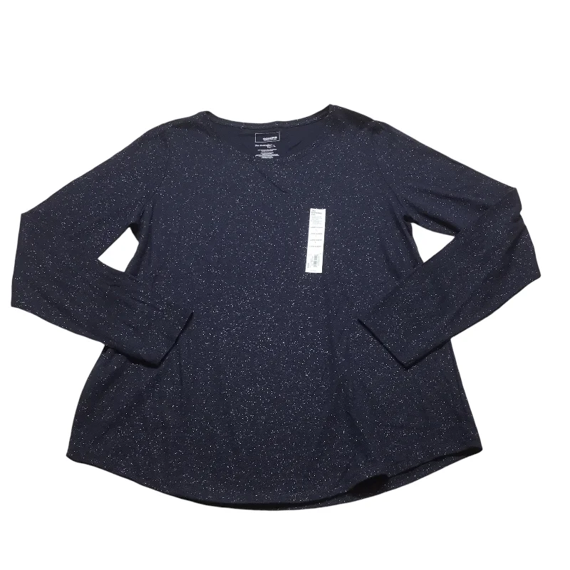 Top Long Sleeve By Sonoma In Navy, Size: L