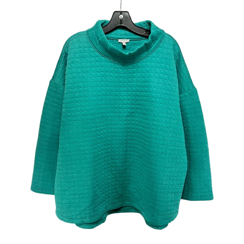 Top Long Sleeve By Talbots In Green, Size: 3x