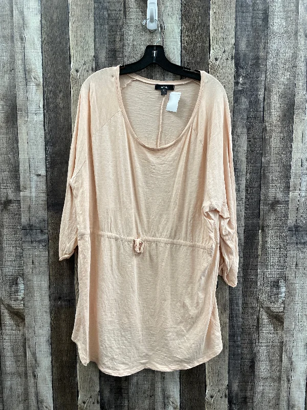 Tunic 3/4 Sleeve By Ellos In Peach, Size: 2x