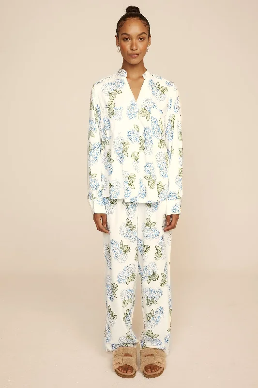 Maggie Pyjama Set - Long - Hydrangea Blue